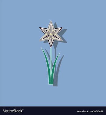 Paper sticker on background of flower narcissus vector image