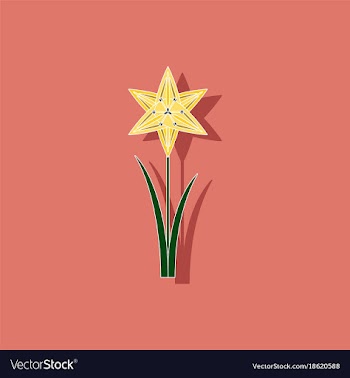Paper sticker on background of flower narcissus vector image