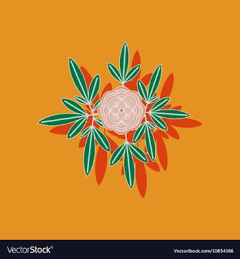 Paper sticker on background of flower paeonia vector image