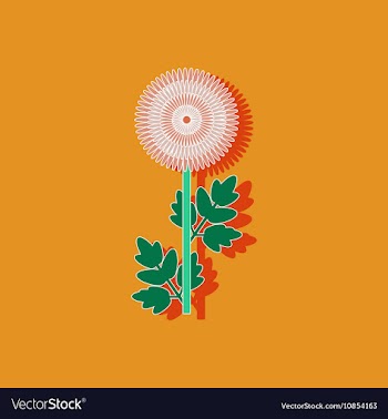 Paper sticker on background of flower vector image
