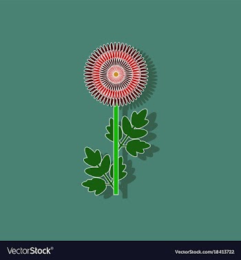 Paper sticker on background of flower vector image