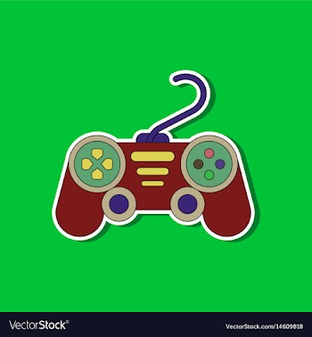 Paper sticker on background of game joystick vector image