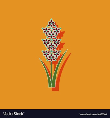 Paper sticker on background of gladiolus vector image