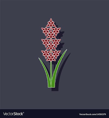 Paper sticker on background of gladiolus vector image