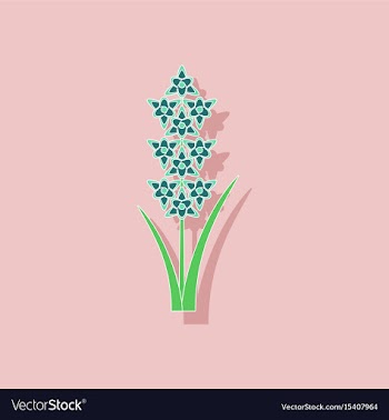 Paper sticker on background of gladiolus vector image