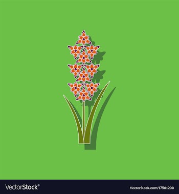 Paper sticker on background of gladiolus vector image