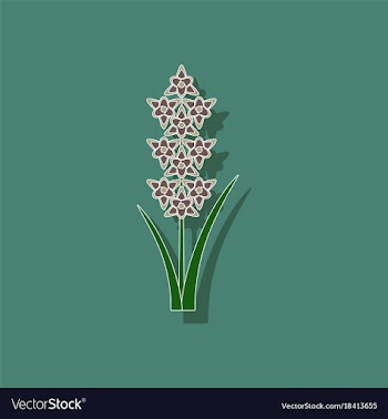 Paper sticker on background of gladiolus vector image