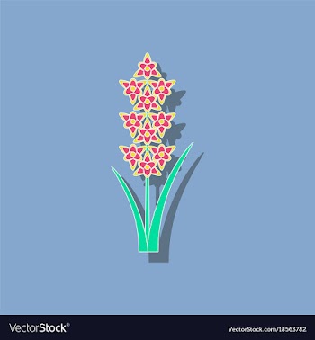 Paper sticker on background of gladiolus vector image