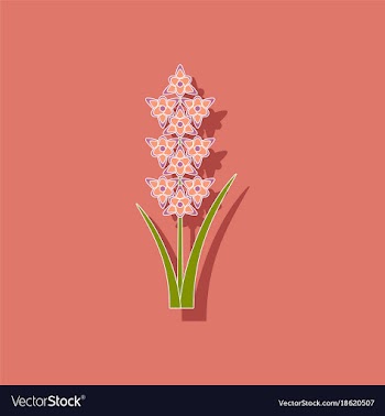 Paper sticker on background of gladiolus vector image