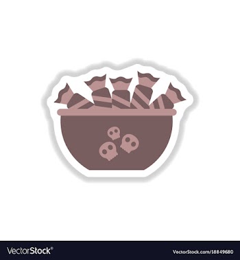 Paper sticker on background of halloween candy vector image