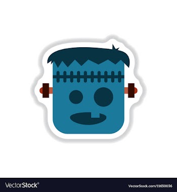 Paper sticker on background of halloween monster vector image