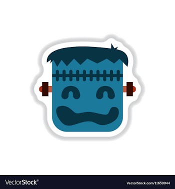 Paper sticker on background of halloween monster vector image