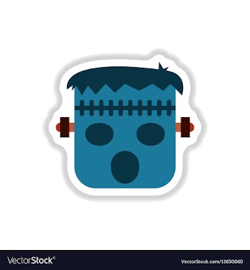 Paper sticker on background of halloween monster vector image