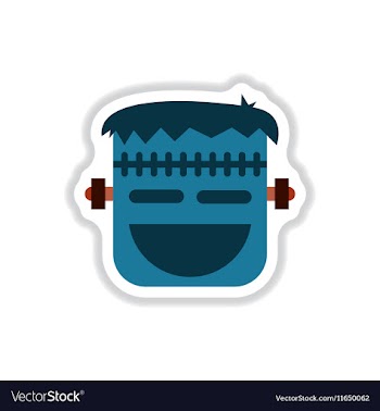 Paper sticker on background of halloween monster vector image