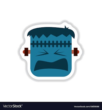 Paper sticker on background of halloween monster vector image