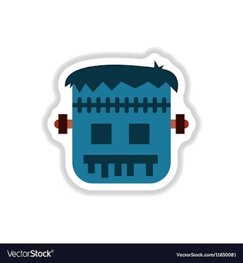 Paper sticker on background of halloween monster vector image