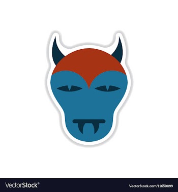 Paper sticker on background of halloween monster vector image