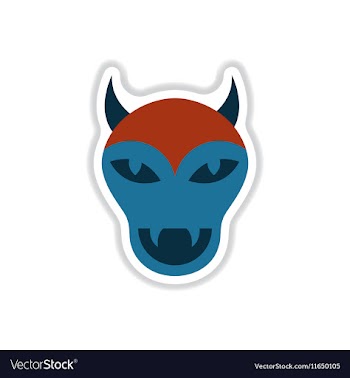 Paper sticker on background of halloween monster vector image