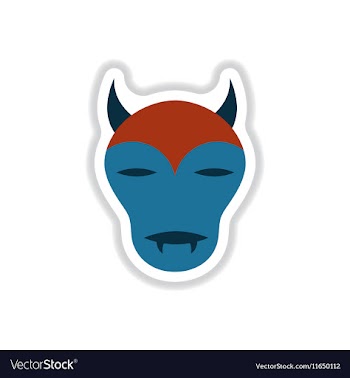 Paper sticker on background of halloween monster vector image