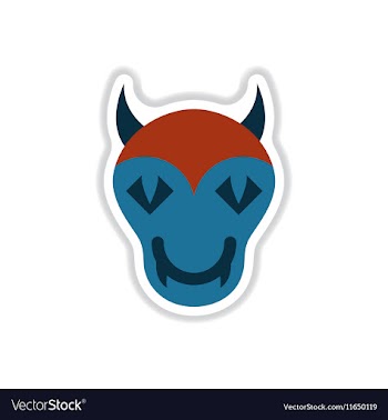 Paper sticker on background of halloween monster vector image