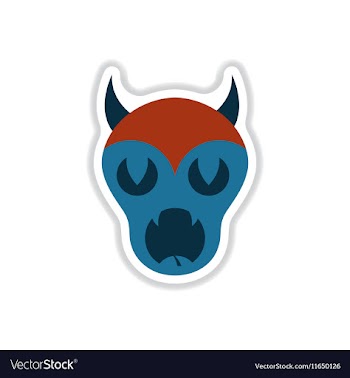 Paper sticker on background of halloween monster vector image