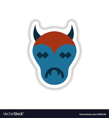 Paper sticker on background of halloween monster vector image