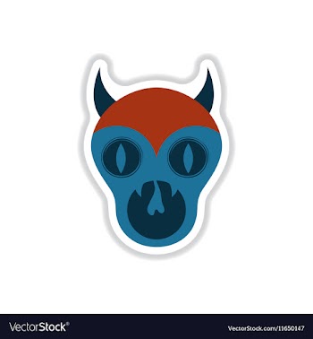 Paper sticker on background of halloween monster vector image