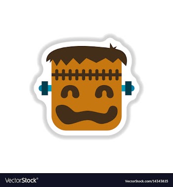 Paper sticker on background of halloween monster vector image