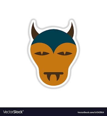 Paper sticker on background of halloween monster vector image