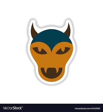 Paper sticker on background of halloween monster vector image