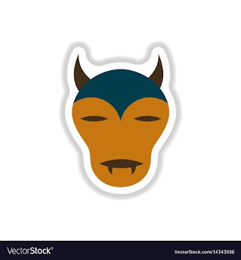 Paper sticker on background of halloween monster vector image