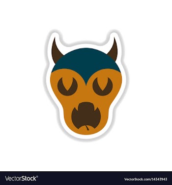 Paper sticker on background of halloween monster vector image