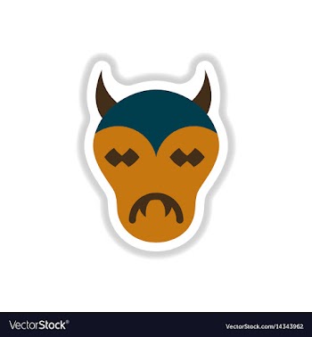Paper sticker on background of halloween monster vector image