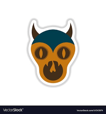 Paper sticker on background of halloween monster vector image