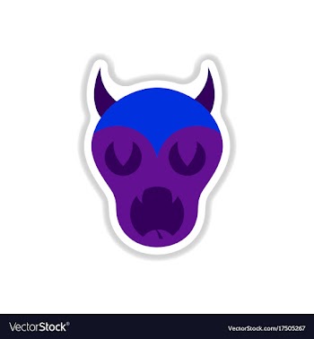 Paper sticker on background of halloween monster vector image