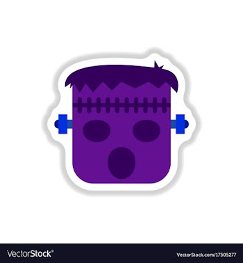 Paper sticker on background of halloween monster vector image