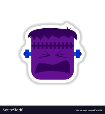 Paper sticker on background of halloween monster vector image