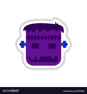 Paper sticker on background of halloween monster vector image
