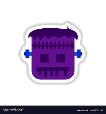Paper sticker on background of halloween monster vector image