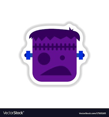 Paper sticker on background of halloween monster vector image