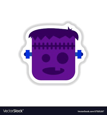Paper sticker on background of halloween monster vector image