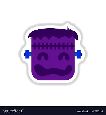 Paper sticker on background of halloween monster vector image