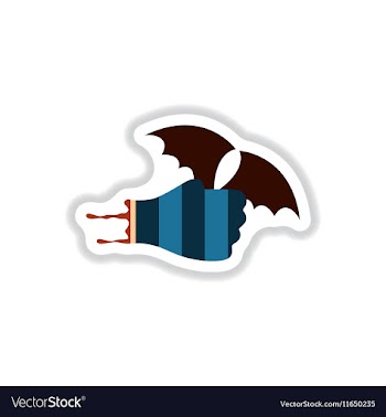Paper sticker on background of hand bat vector image