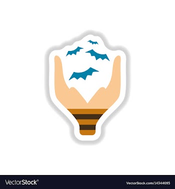 Paper sticker on background of hand bat vector image