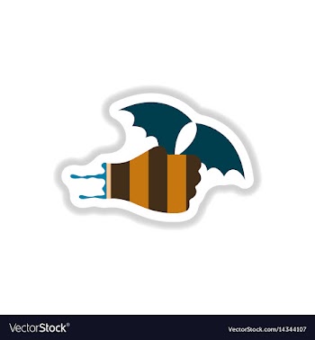 Paper sticker on background of hand bat vector image
