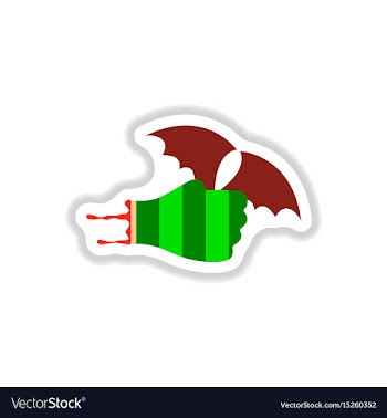 Paper sticker on background of hand bat vector image
