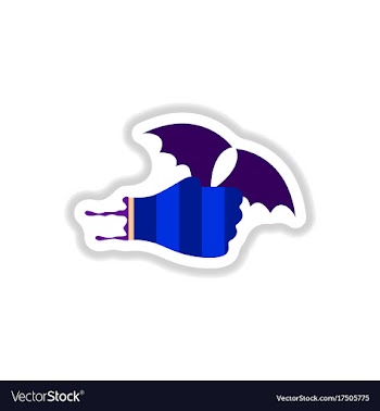 Paper sticker on background of hand bat vector image