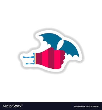 Paper sticker on background of hand bat vector image