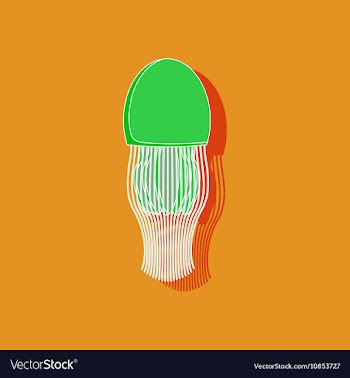 Paper sticker on background of jellyfish vector image
