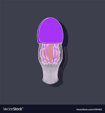 Paper sticker on background of jellyfish vector image